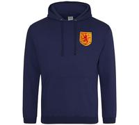 Embroidered Scotland Badge Hoodie Men Women Retro Scottish Footy Supporters Top Nations, XL, Navy