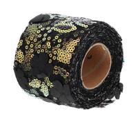 Embroidered Sequin Ribbon for DIY Hair Clips and Bow Making, Black