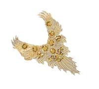 Embroidered Sequined Gold Collar Appliques Front Collar Accessory for Elegances Social Gatherings Clothing Garment Decors Neck Decoration