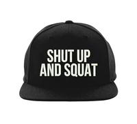 Embroidered Shut up and Squat Logo Snapback, No Excuses Squat, Motivation Quote, Beast Cap, Sarcastic, Gym Wear, Workout, Birthday Cap Gift Black