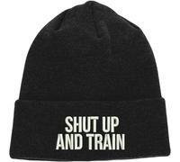 Embroidered Shut up and Train Logo Beanie, No Excuses Train, Motivation Quote, Beast Cap, Sarcastic, Gym Wear, Workout, Birthday Cap Gift Black