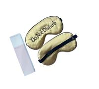 Embroidered Silk Sleep Mask Silk Eye Mask Soft Blackout Blindfold with Adjustable Strap Sleeping Eye Cover Mask for Travel(Gold)