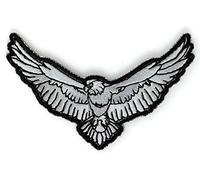 Embroidered Small Black White Eagle Iron on Patch
