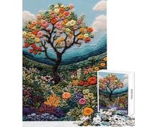 Embroidered Spring Landscape 1000 Pieces Jigsaws Adults Puzzles Gifts Mindful Soothing Leisure Game Soothing Stress Free Play (38x52cm)