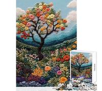 Embroidered Spring Landscape Jigsaw for Adults1000 Pieces Strengthen Mind Clarity And Sharpness Calm Serene Leisure Activity (38x26cm)