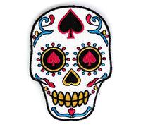 Embroidered Sugar Skull Ace of Spades Iron on Patch