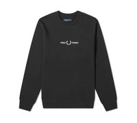 Embroidered Sweatshirt with Logo Graphic, male, Fred Perry, Sweatshirts, Black, L, Sweatshirts & Hoodies L