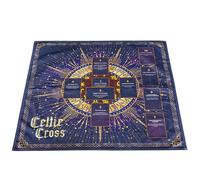 Embroidered Tarot Altar Cloth - Velvet Divination Mat, Numbered Card Layout, Celtic Cross Design | Witch Reading Table Mat For Beginners, Occult Tarot Lovers, Black, Premium Export Quality