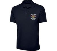 Embroidered The Queen Polo Shirt Queen Elizabeth II British Monarch Queen of United Kingdom Unisex Polo Top (Navy, XL, x_l)