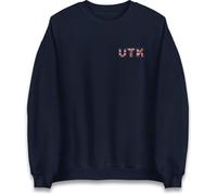 Embroidered UK Flag UTK Logo Patch Jumper, United Kingdom Flag Badge with UTK Text Sweat Shirt, Unisex Casual Workwear jumper Navy