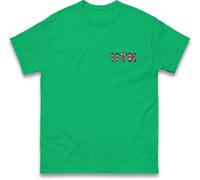 Embroidered UK Flag UTK Logo Patch T Shirt, United Kingdom Flag Badge with UTK Text Tee, Unisex Casual Workwear Top Kelly Green