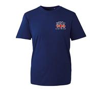 Embroidered UK Flag Ve Day Left Chest Logo T-Shirt if This Flag Offends You I'll Help You Pack British Armed Forces Remembrance Day Celebration Adult Kids Unisex Tee Top (Navy, L)