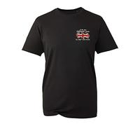 Embroidered UK Flag Ve Day Left Chest Logo T-Shirt if This Flag Offends You I'll Help You Pack British Armed Forces Remembrance Day Celebration Adult Kids Unisex Tee Top (Black, L)