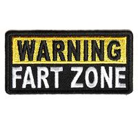 Embroidered Warning Fart Zone Iron on Patch