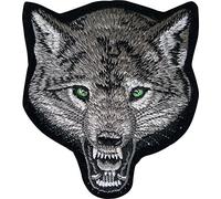 Embroidered Wolf Head Iron On Patch Sew On Embroidery Badge Werewolf Applique