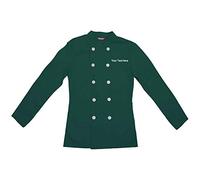 Embroidered Women's Chef Coat Chef Shirt Cook Coat Personalized with Your Text Hunter Green