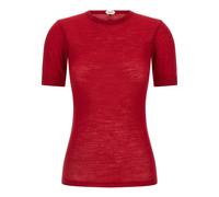 Embroidered Wool Ribbed Knit T-shirt - female - Versace - T-Shirts - Red - M - Tops M