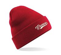 Embroidered World Book Day Beanie Cap Sneezy Sleepy Happy Doc Grumpy Dopey Bashful Unisex Gift Beanie Hat (Red)