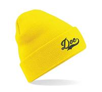 Embroidered World Book Day Beanie Cap Sneezy Sleepy Happy Doc Grumpy Dopey Bashful Unisex Gift Beanie Hat (Yellow)