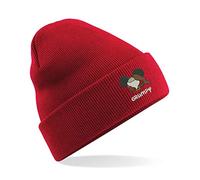 Embroidered World Book Day Beanie Cap Sneezy Sleepy Happy Doc Grumpy Vintage Mouse Unisex Gift Beanie Hat (Red)