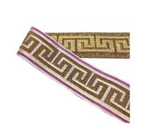 Embroidered Woven Trim Vintage Embroidery Lace Ribbon Trim DIY Clothes Bag Accessories Embroidered Fabric(Color 19,9 Yards)