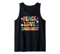 Embroiderer 60s 70s Hippie Retro Peace Love Embroidery Tank Top