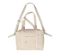 Embroidery Baby Bottle Bag On Soft Cotton Bucket Bear Rabbits Pattern Beige Lunch Box Bottle Tote Cotton Tote Bags