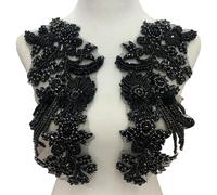 Embroidery Beadwork Wheat Patches Flower Applique for Easy Application on Various Textile Craft Costume Garment Accessory Sewing on Patches for Costume