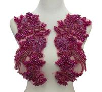 Embroidery Beadwork Wheat Patches Flower Applique for Easy Application on Various Textile Craft Costume Garment Accessory Sewing on Patches for Costume