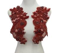 Embroidery Beadwork Wheat Patches Flower Applique for Easy Application on Various Textile Craft Costume Garment Accessory Sewing on Patches for Costume