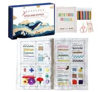 Embroidery Book for Beginners | Complete Kit and Materials for Crafts with Instructions - Embroidery Exercise Book | For Hobbies Home Travel and Christmas Holiday Art and Practice