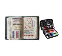 Embroidery Book, Hand Creative Sewing Book Embroidery Book with Sewing Kit, Sewing Guide for Adults, Professional Stitches Dictionary and Beginner Guide for Sewing Skills 20.5 x 15.5 cm
