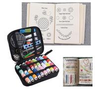 Embroidery Book, Sewing Stitch Guide Kit for Improving Techniques, Craft Kit with Needle and Thread for Beginners and Embroidery Enthusiasts