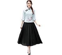 Embroidery Cheongsam Top Women Slim Elegant Chinese Clothes China Shirts Vintage Tang Suit Blouse Ethnic Style