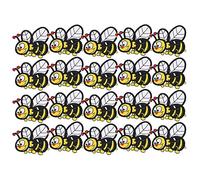 Embroidery Cloth Stickers 20Pcs Bee Iron Patches, DIY Clothes Backpack Accessories - Bright Colors, Easy Iron - On Repair, Unique Fashion Decoration