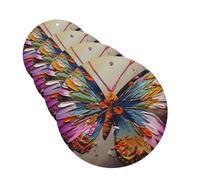 Embroidery Colorful Butterfly Car Air Fresheners Cards 4 Pcs Hanging Fragrance Scented Cards Long-Lasting Car Aromatherapy Tablets for Wardrobe Bathroom Car Interior Mirror Pendant Gifts