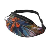 Embroidery Colorful Butterfly Fanny Pack for Men Women Crossbody Waist Bag Waterproof Sports Belt Bag Outdoor Hip Pack