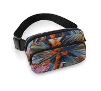 Embroidery Colorful Butterfly Fanny Pack for Women Men Waist Bag Belt Bag Adjustable Casual Bag for Travel Sports Hiking, white, 7.9x5.1inches