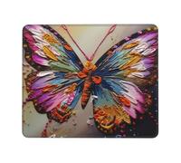 Embroidery Colorful Butterfly Mouse Pad Waterproof Gaming Mousepad for Office Computer Mousepads for Desk Pad with Non-Slip Rubber Base Washable Cloth Mouse Mat 8.3 x 10.3 in