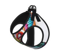 Embroidery Colorful Butterfly Print Pet Leash Vest Reflective Adjustable Soft Mesh Vest Breathable For Daily Walks