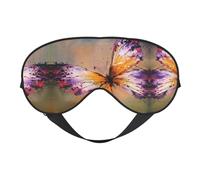 Embroidery Colorful Butterfly Print Soft Eye Mask -Elastic Nighttime Shade, Light-Proof Blindfolds for Plane, Yoga, Travel, Full Eye Covers