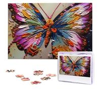 Embroidery Colorful Butterfly Puzzles for Adults 1000 Pieces, Wooden Puzzle Personalized Jigsaw Puzzles from Photos, Challenging Puzzle Art Painting Home Decor Birthday Party Gift (29.5" x 19.7")
