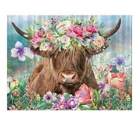 Embroidery Cross Stitch Kits for Adults Beginners, 11ct Highland Cow Cross Counted Printed Cross Stitch Kits Dimensions Needlepoint Kits, Crafts Embroidery Kits for Home Decor 11.8 ×15.75 Inch