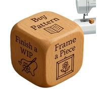 Embroidery Cube, Wooden Engraved Handmade Sewing Kit, Cube for Fabric Supplies and Embroidery Ideas, for Beginners, Women Knitting, Home, Travel, Workshop, Artwork