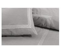 Embroidery Design Baratta stitch - 3PCs Duvet Cover Bedding Sets - Double size (W 200cm x L 200cm) - Grey/White - Matching Pillow sham