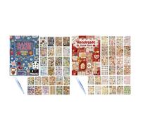 Embroidery Effect Sticker Book, 3D Soft-Touch Design, Set, Vintage Sewing and Embroidery Themed Stickers, Aesthetic Hard Card Scrapbook Stickers, Decorative, for Diy Scrapbooks, Journals, Art Projects