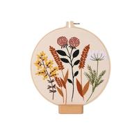 Embroidery, Embroidery Kit， Beginners with Pattern Instructions Hoops Threads Needles Needlepoint Kit(Color D)
