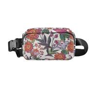 Embroidery Floral Patches Pattern Marigold Cute Waist Pack Crossbody Bag for Women Men Teenagers Multipurpose Sling Chest Bag with Adjustable Strap for Shopping Sports Work, Marigold, One Size