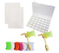 Embroidery Floss Organiser Box Set, 36 Compartments Storage Case, 150 Bobbins with Stickers, Thread Winder Tool