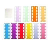 Embroidery Floss Organizer, 10 Pcs Plastic Cross Stitch Thread Holder Storage Tool + 2 Sheet Label Tags, Needlework Project Card Embroidery Finishing Board Craft Tools, Random Color (Hexagon)